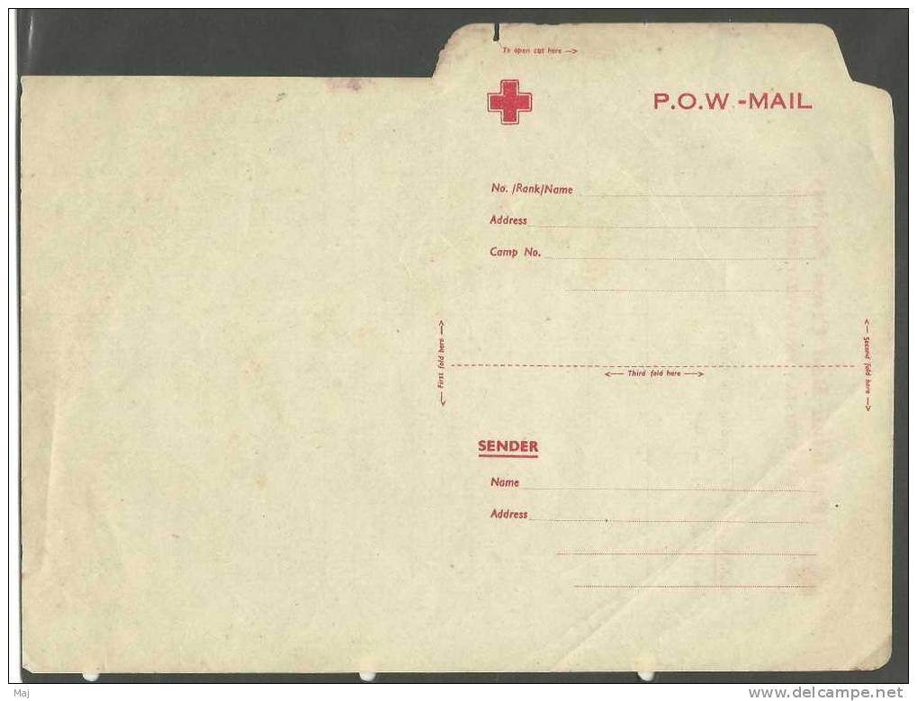 Pakistan Postal Stationery,P.O.W- Mail, RED CROSS Rare - Pakistán