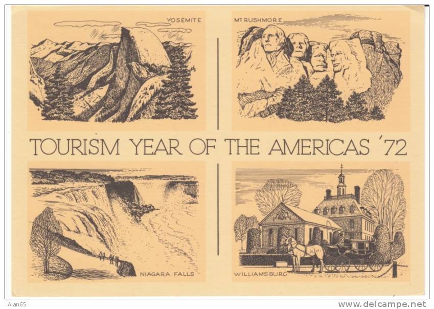 Lot Of 2 Different, Scott #UX61 UX62, Tourism In America 6-cent Postal Card Issued 1972 - 1961-80