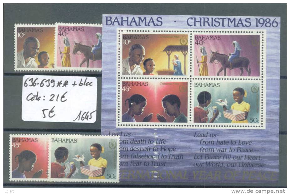 BAHAMAS   No Michel 636-639 + BLOC  ** ( Sans  Charnière MNH )        Cote: 21  € - Bahamas (1973-...)