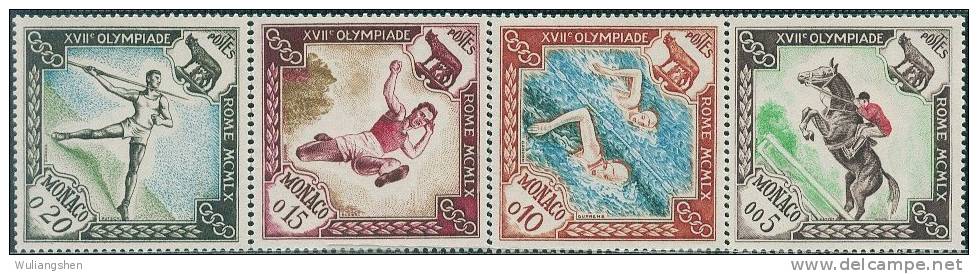 AT1314 Monaco 1960 Olympic Games 4v MNH - Estate 1960: Roma