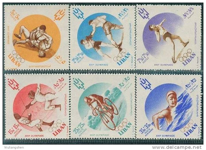 AT1299 Lebanon 1960 Olympic Games 6v MNH - Estate 1960: Roma