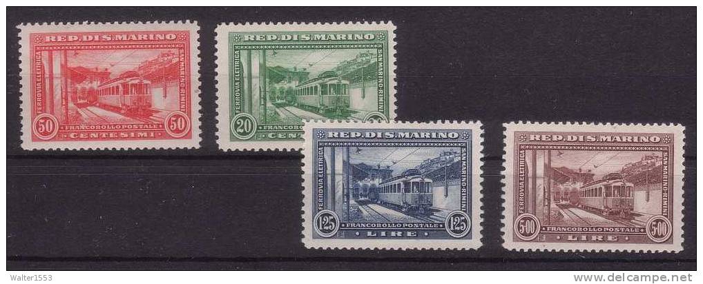 SAN MARINO 1932 FERROVIA RIMINI-SAN MARINO ** MNH LUSSO ALTISSIMA QUALITA' - Unused Stamps