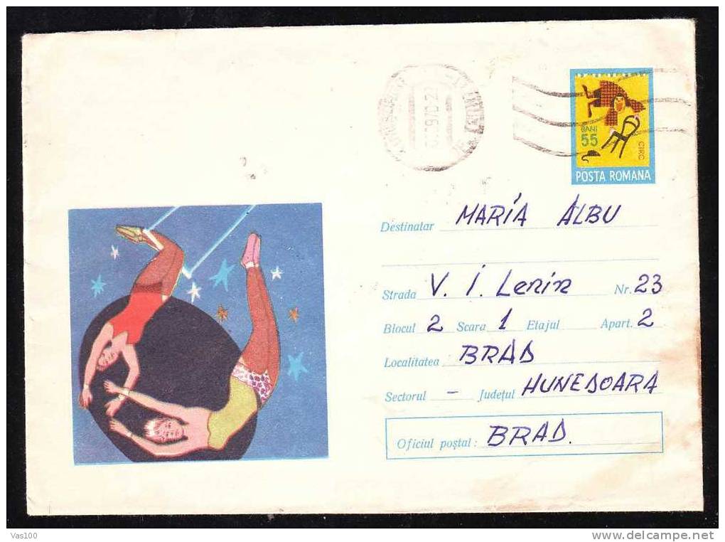 Romania Cover Enteire Postal 1969 With Circus Sent To Mail. - Circus