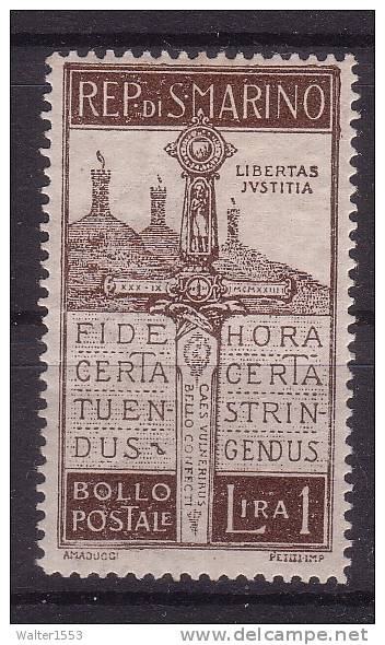 SAN MARINO 1923 PRO VOLONTARI CADUTI ** MNH CENTRATO LUSSO - Nuevos