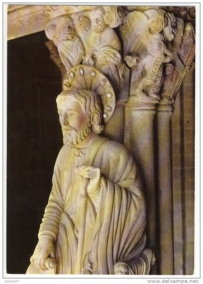 SANTIAGO DE COMPOSTELA - Catedral - Portico De La Gloria Detalle Del Santo - Santiago De Compostela
