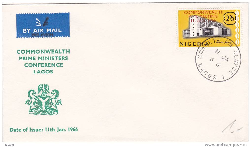 NIGERIA : Lettre Oblitérée Le 2 Janvier 1966 - Commonwealtt Prime Ministers Conference Lagos - Nigeria (1961-...)