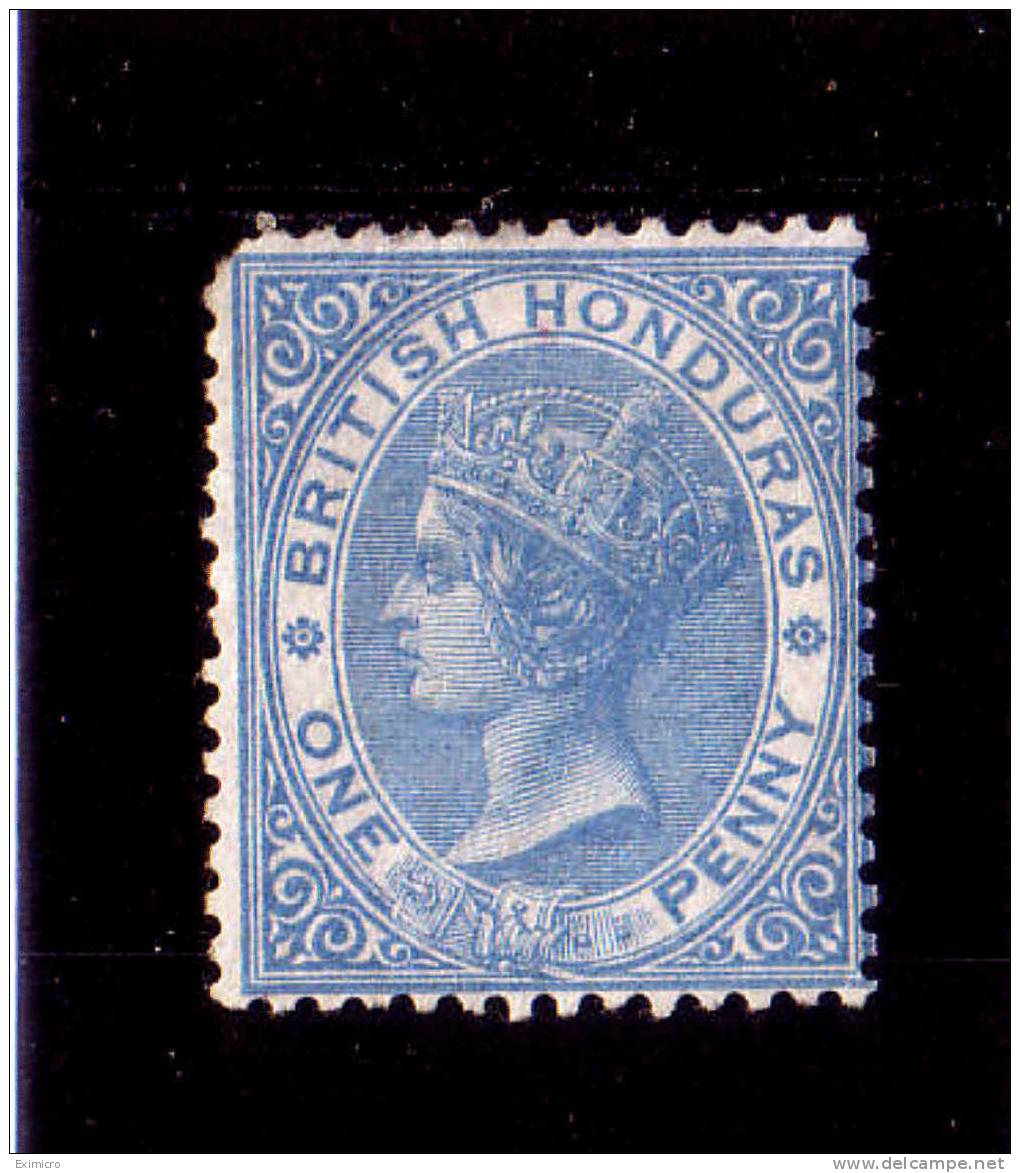 BRITISH HONDURAS 1865 1d PALE BLUE SG 1 Perf 14 LIGHTLY MOUNTED MINT Cat £70 - Honduras Britannique (...-1970)