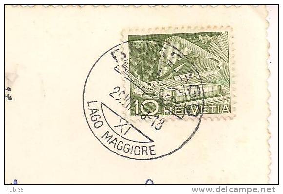 LAGO MAGGIORE - PIAGGIO VALMARA - CONFINE ITALO SVIZZERO - COLORI  VIAGGIATA  1958  - ANIMATA E VETTURE D'EPOCA - TIMBRO - Douane