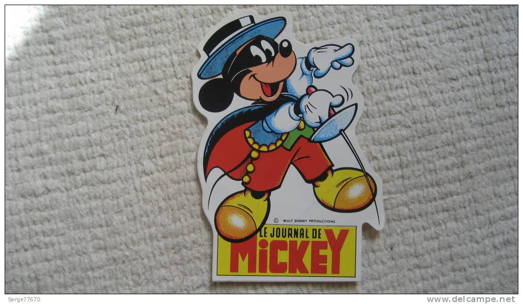 MICKEY Journal Walt Disney Autocollant Topolino Sticker Zorro Justicier Masqué - Autocollants
