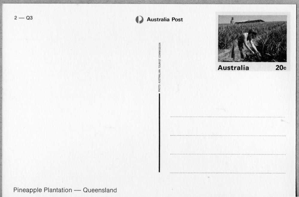 Australia 1978 Pre-Stamped Postcards Series II 20c Pineapples  - See 2nd Scan - Postal Stationery