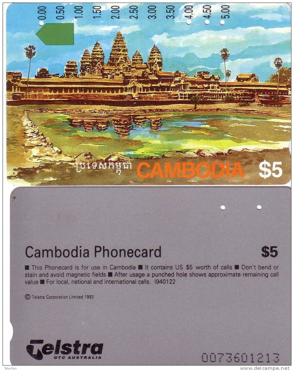 CAMBODGE TEMPLE 5$ SUPERBE - Cambogia