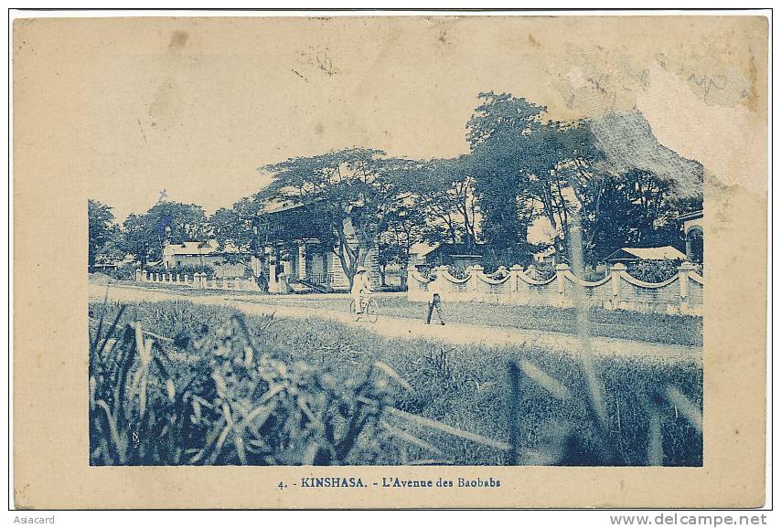 Kinshasa 4 Avenue Des Baobabs Timbre Decollé Au Recto - Kinshasa - Léopoldville