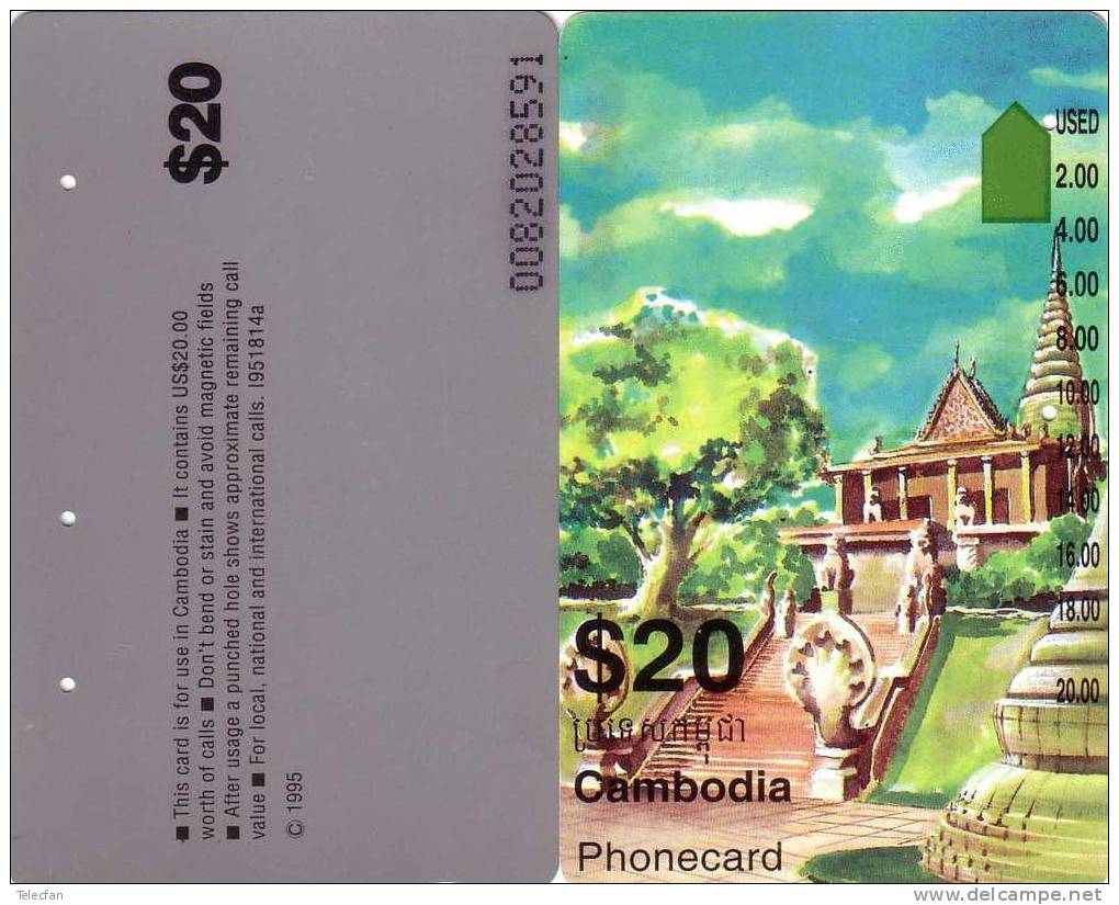 CAMBODGE  PALACE TEMPLE 20$ 1995  RARE SUPERBE - Cambogia