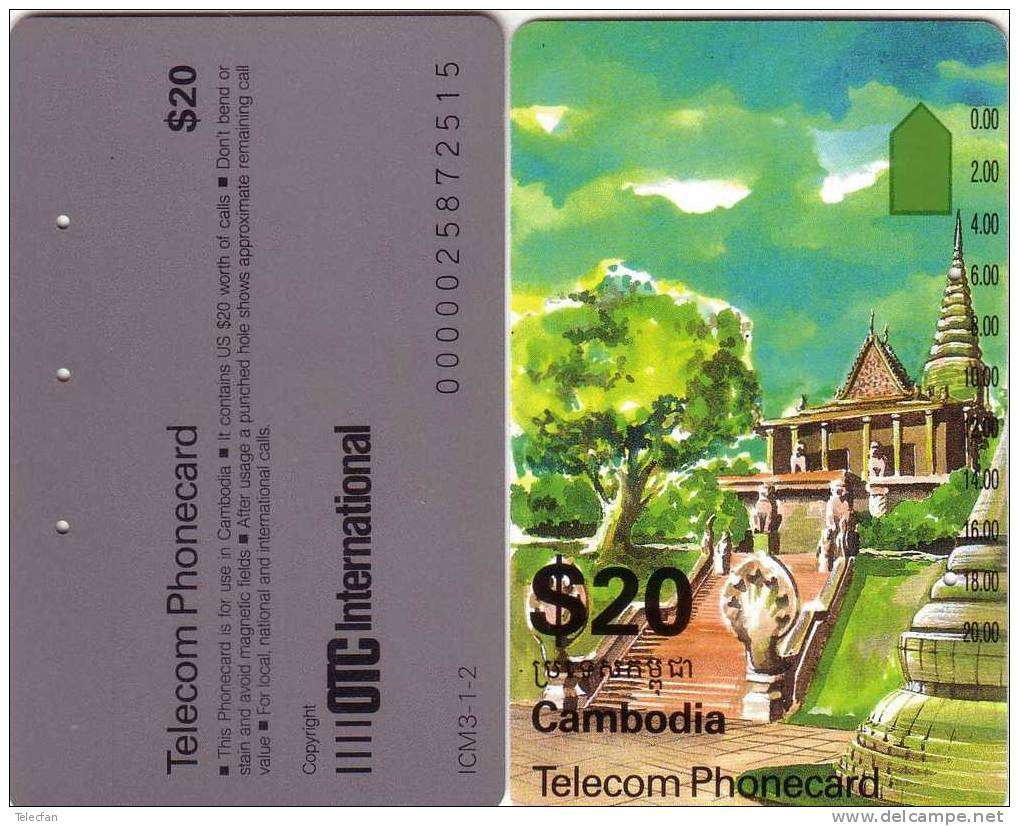 CAMBODGE  PALACE TEMPLE SERIE OTC ICM3-1-2  20$ 1995  RARE SUPERBE - Camboya