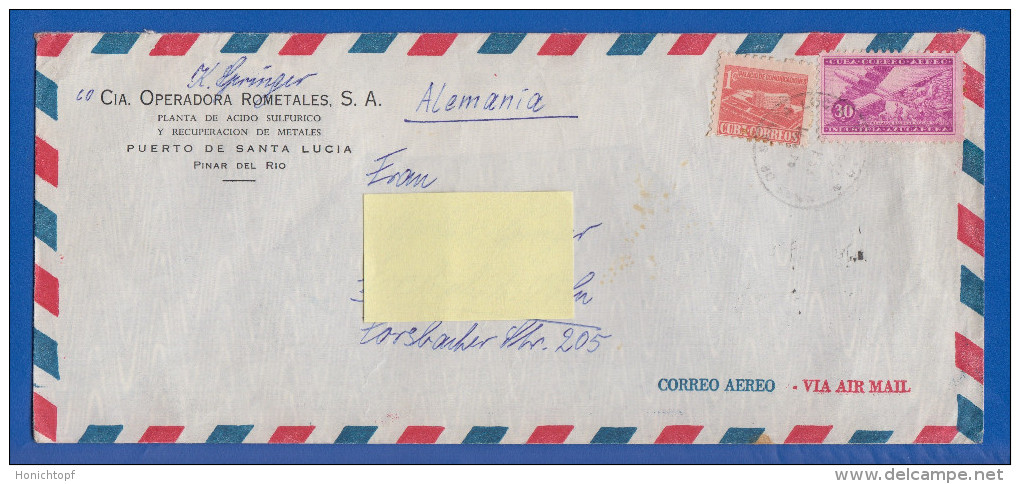 Cuba; 1962; Cover; Coreo Aereo; Via Air Mail - Poste Aérienne