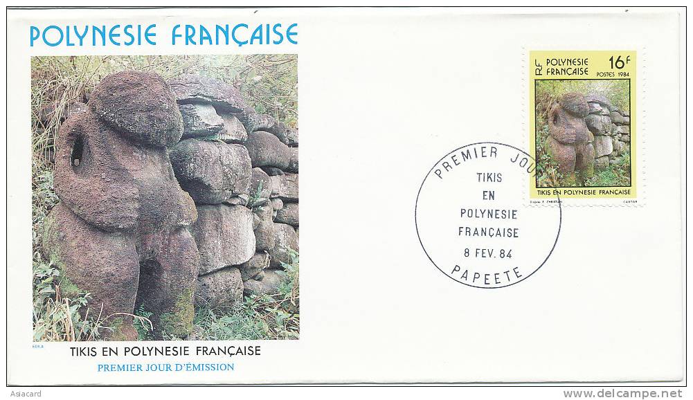 Enveloppe 1er Jour  FDC Tikis En Polynesie Française 1984 - Autres & Non Classés