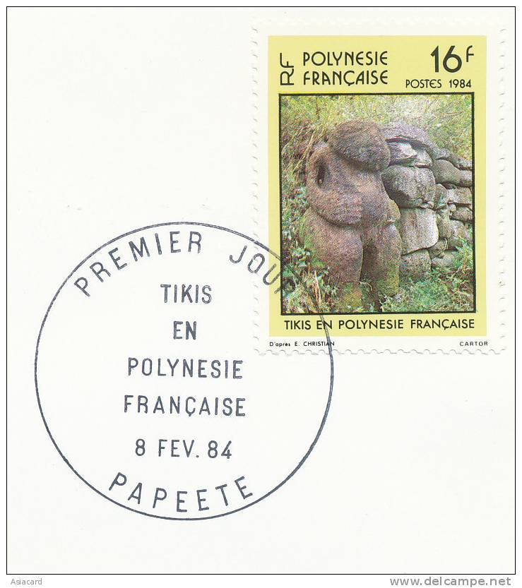 Enveloppe 1er Jour  FDC Tikis En Polynesie Française 1984 - Autres & Non Classés