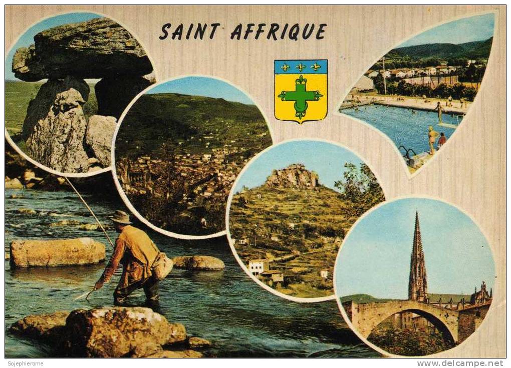 Saint-Affrique Divers Aspects De La Ville Pêcheur Dolmen Blason Piscine Pont église 12 - Saint Affrique