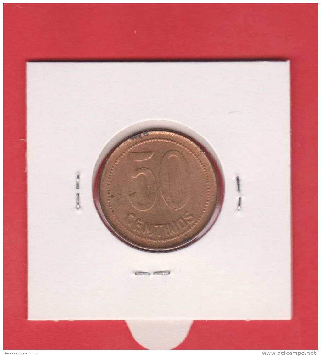 II REPUBLICA  50  CENTIMOS  COBRE  KM#754.1          1.937 #36    EBC/XF     DL-9155 - 50 Centiemen