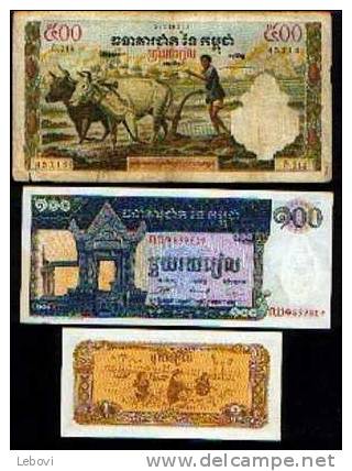 CAMBODGE - Lot De 3 Billets - Kambodscha