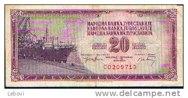 YOUGOSLAVIE - 20 Dinar (19.12.1974) - Yougoslavie