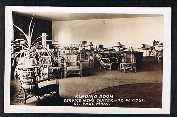 RB 580 - Real Photo Postcard - Reading Room Service Men's Center Centre - St Paul Minnesota USA - Autres & Non Classés