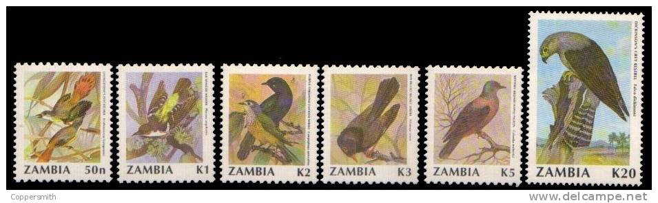 (058) Zambia / Zambie  Birds Definitives / Serie Courante Oiseaux / Vögel / Vogels ** / Mnh   Michel 544-49 - Zambie (1965-...)