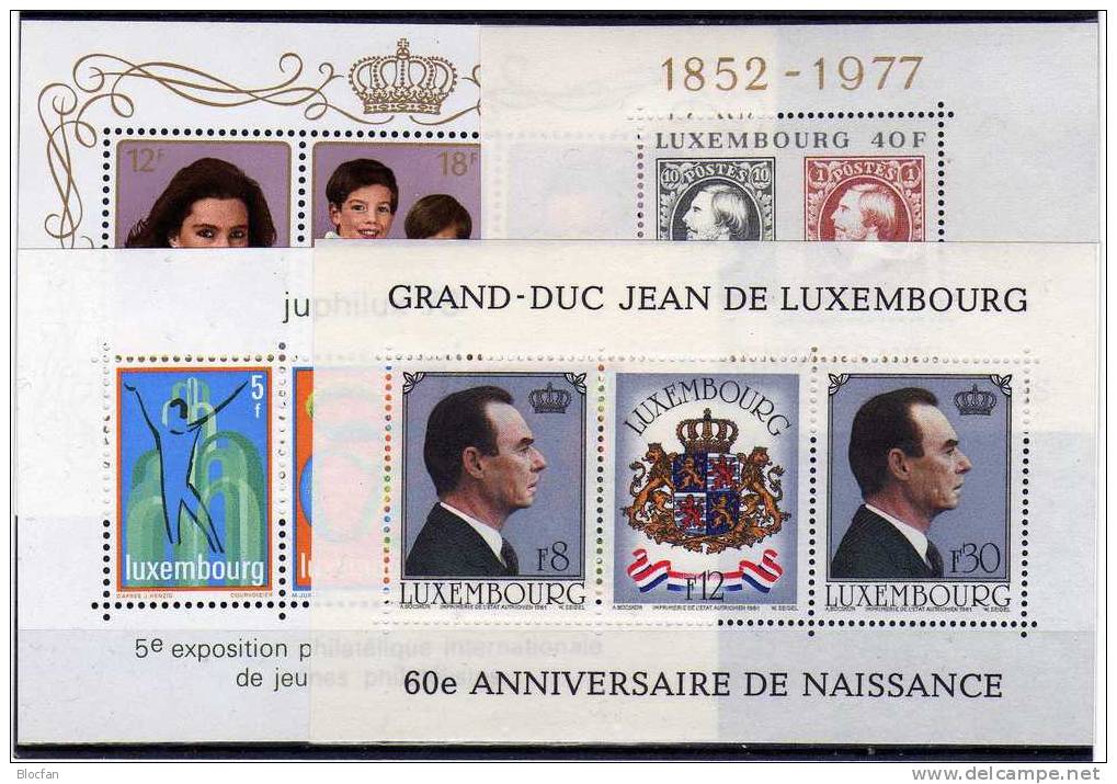 Set Jubiläen In Luxemburg Block 10,12,13 Plus 15 ** 22€ Bloques Hojitas Topic Blocs M/s Philatelic Sheets Bf Luxembourg - Lots & Kiloware (min. 1000 Stück)