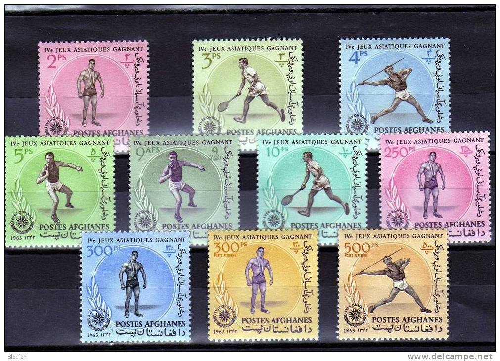 4.Asienspiele Tennis Ringen Olympiade Afghanistan 783/0,BM+Block 43/44 ** 18&euro; Hojita Blocs Sport Sheets Bf Afghanes - Afghanistan