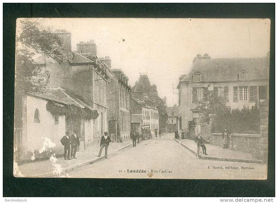 Vente à Prix Fixe - Loudéac (22) - Rue Cadilac ( Animée Ed. J. Sorel N°16 En L'état) - Loudéac