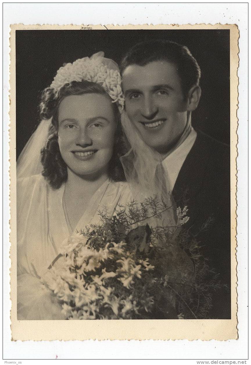 MARRIAGE / WEDDING - Bride, Mariée & Groom, Real Photo, 1948 - Hochzeiten