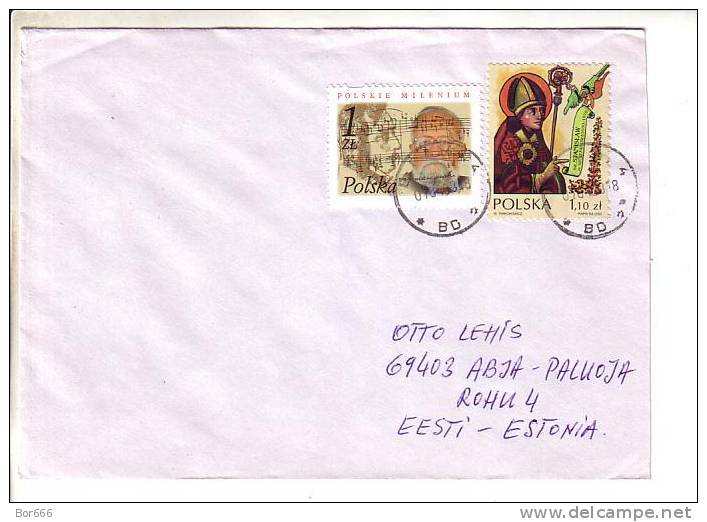 GOOD POLAND Postal Cover To ESTONIA 2003 - Good Stamped: Music - Covers & Documents