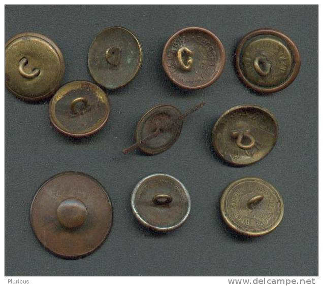 WW I RUSSIA BRITAIN, LOT OF 10 INSIGNIA COCKADE BUTTON - Boutons