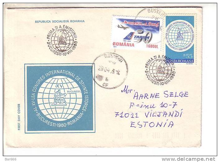 GOOD ROMANIA Postal Cover To ESTONIA 2005 - Good Stamped: Airplane - Lettres & Documents