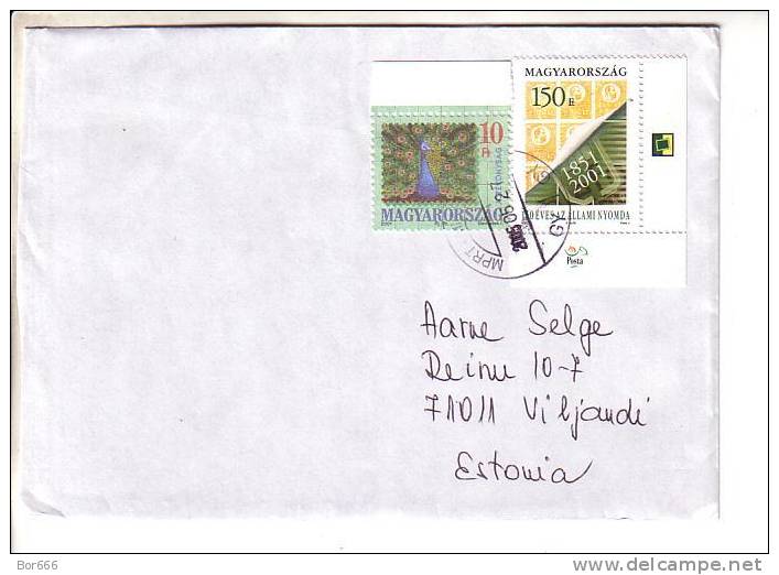 GOOD HUNGARY Postal Cover To ESTONIA 2005 - Good Stamped: Stamps On Stamp - Brieven En Documenten