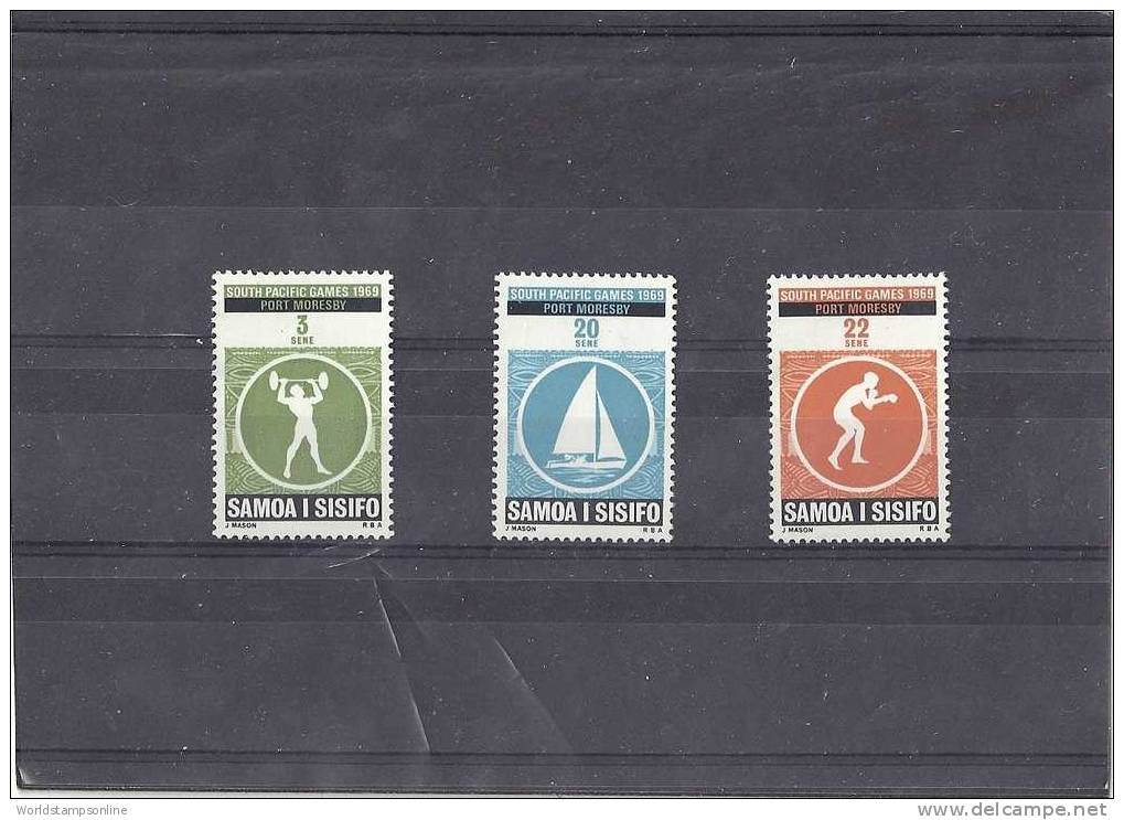 Samoa Islands, Year 1969, Serie 3, SG 327-329, South Pacific Games, Port Moresby, MNH/PF - Samoa (Staat)
