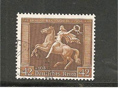 III-Mi.Nr.671/ Braunes Band, Siegesgöttin Zu Pferde 1938 - Gebraucht