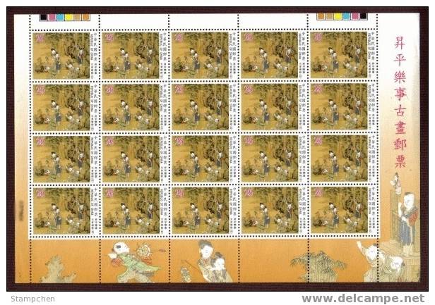 1999 Ancient Chinese Painting - Joy Peacetime Stamps Sheets Paper Kite Coin Dog Rabbit Elephant - Elefanten