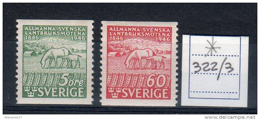 SVEZIA/ SVERIGE 1946 ---100° ESPOSIZIONE AGRICOLA-- Rif. 322/323 * - Nuevos