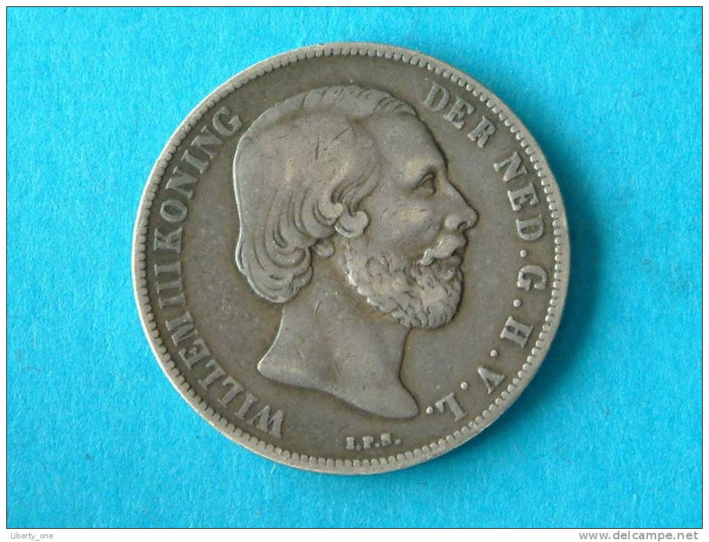 1863 - 1 GULDEN / KM 93 ( Silver Uncleaned Coin - For Grade, Please See Photo ) ! - Gold And Silver Coins