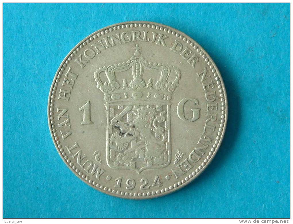 1924 - 1 GULDEN / KM 161.1 ( Silver Uncleaned Coin - For Grade, Please See Photo ) ! - Monnaies D'or Et D'argent