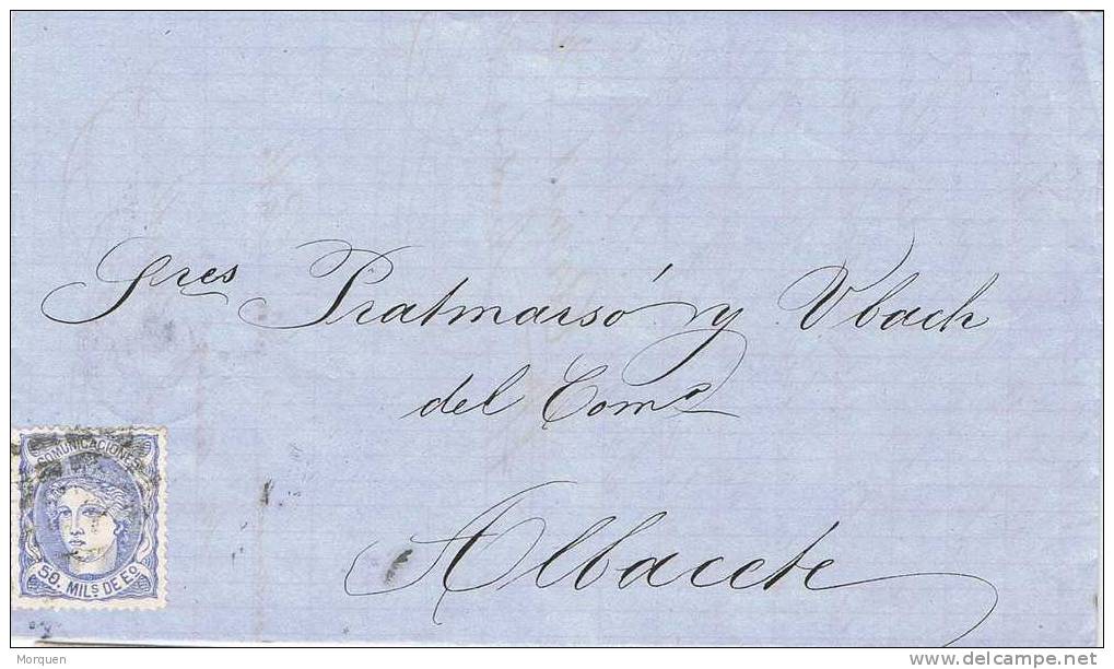Carta Entera VALENCIA A Albacete  1872 - Lettres & Documents