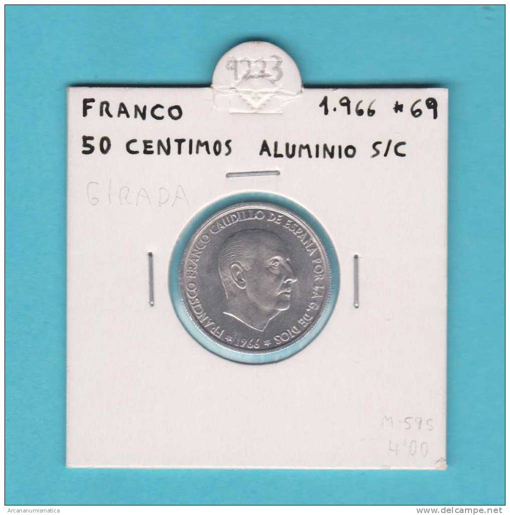 ESPAÑA / FRANCO   50  CENTIMOS  1.966  #69  ALUMINIO  KM#795  SC/UNC     DL-9223 - 50 Centiem