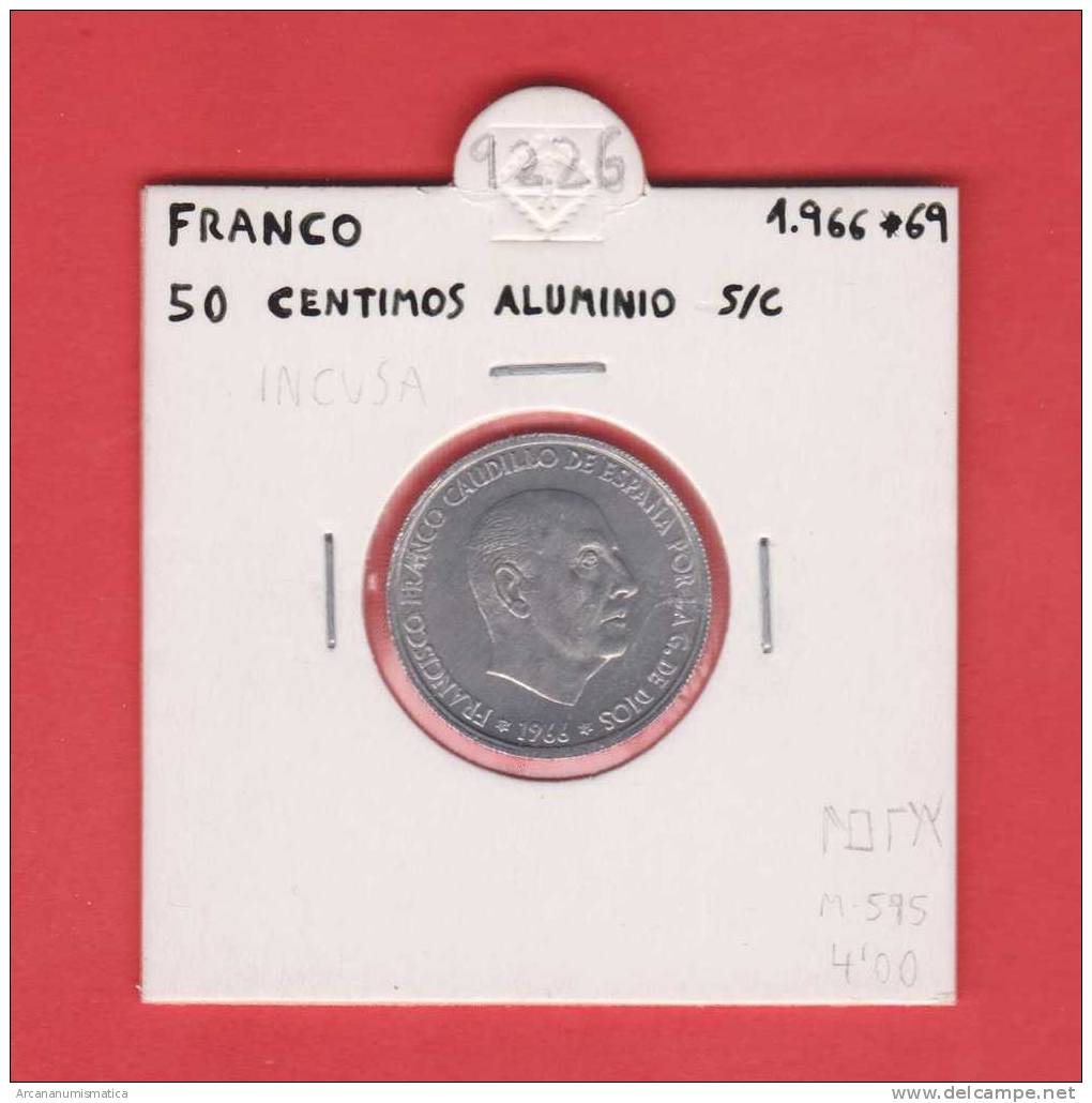 ESPAÑA / FRANCO   50  CENTIMOS  1.966  #69  ALUMINIO  KM#795  SC/UNC     DL-9226 - 50 Centimos