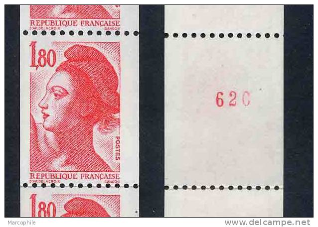 FRANCE - TYPE LIBERTE 1.80 Francs Rouge - NUMERO ROUGE DE ROULETTE # 2223a ** - Francobolli In Bobina