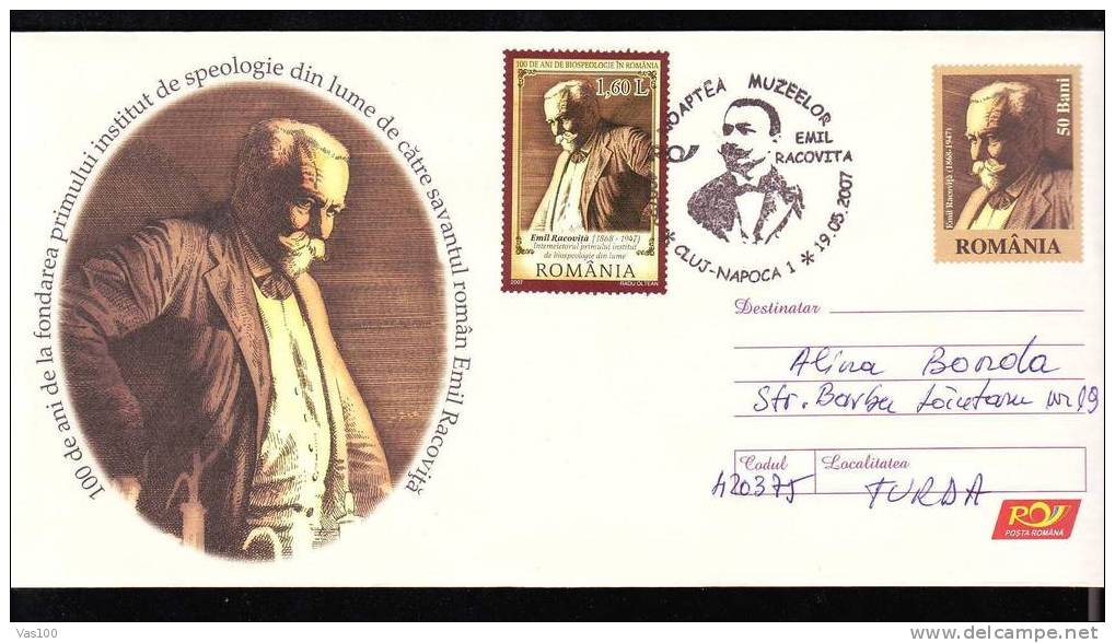 Speleology Racovita 1 Cover Postmark Romania ( 3 ) - Explorers