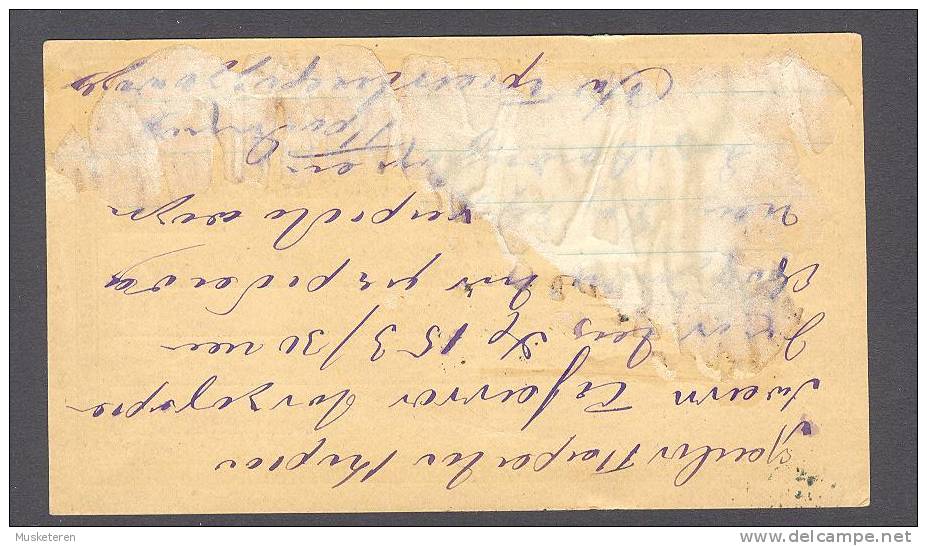 Greece Uprated Postal Stationery Ganzsache Entier Hermes 5 L + 5 L (one Cancelled W. Blue Ink) 1900 To Kudnpoe? 2 Scans - Entiers Postaux