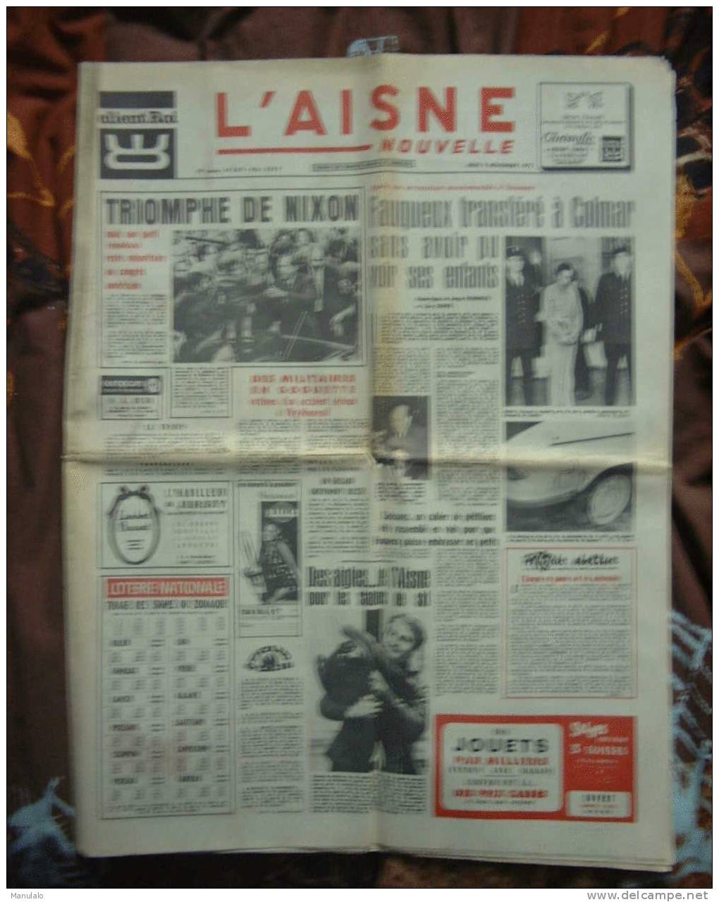 Journal - L´aisne Nouvelle - Jeudi 9 Novembre 1972 - Autres & Non Classés