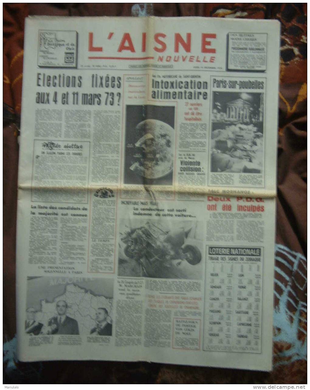 Journal - L´aisne Nouvelle - Jeudi 14 Décembre 1972 - Andere & Zonder Classificatie