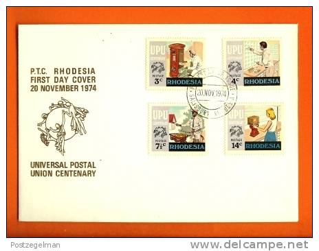 RHODESIA 1974 FDC U.P.U. Centenary 155-158 - U.P.U.